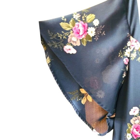 TORRID LEXI-Navy Floral Georgette Babydoll Tunic SIZE 3X - Picture 6 of 16